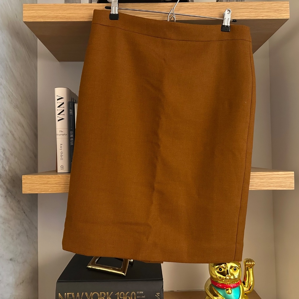 J.Crew No.2 Pencil Skirt, Double Serge Wool, sz 6, Camel, LIKE NEW!